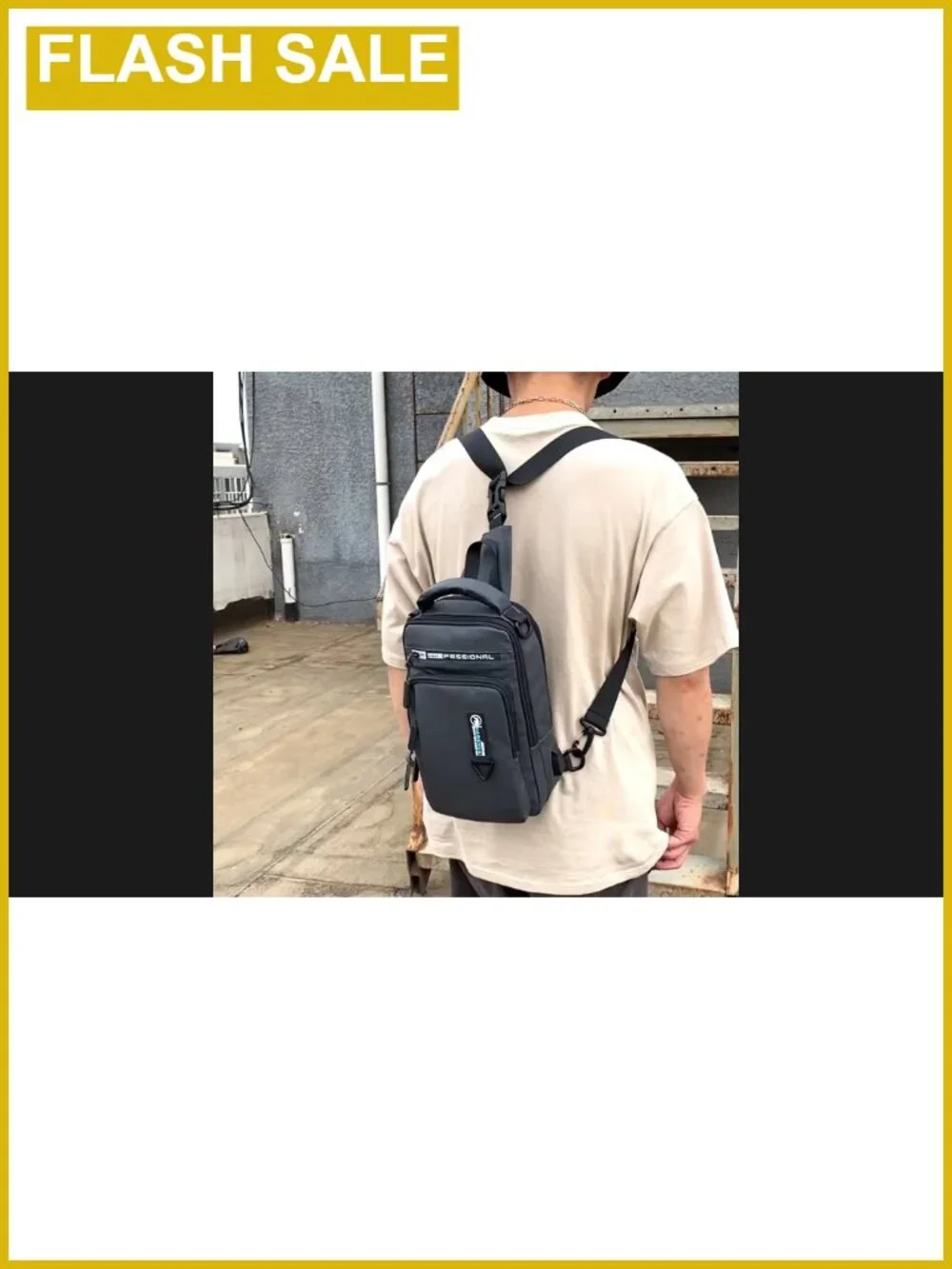 Water Resistant Nylon Sling Crossbody Bag Men Adjustable Travel Daypack